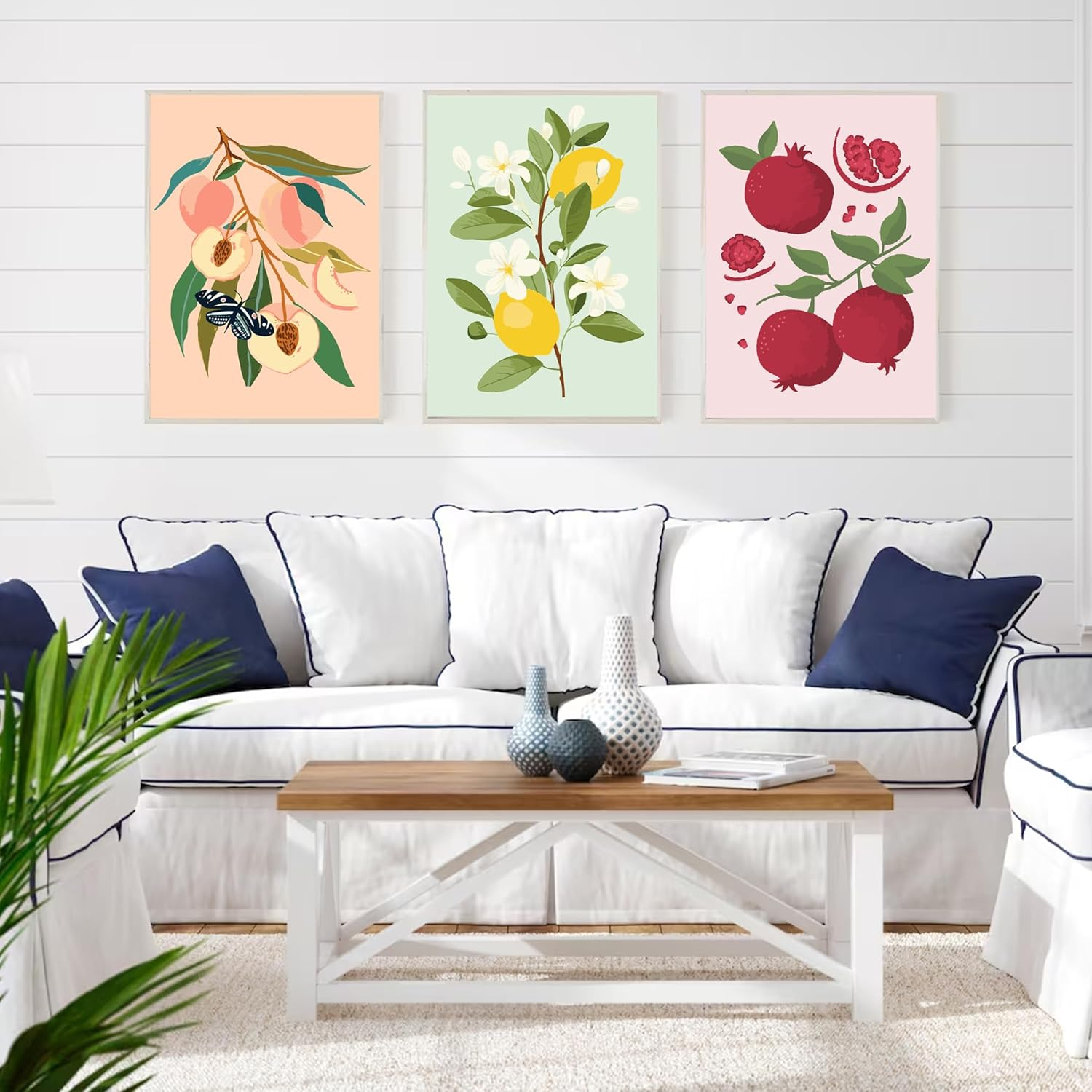 Cupmod 6Pack Paint by Number for Adults and Kids,Diy Acrylic Painting Paint by Numbers Kits on Canvas without Frame,Fruit Oil Painting for Home Wall Decor 7.8X11.8Inch