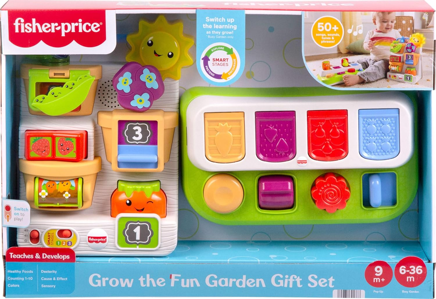 Fisher-Price Baby & Toddler Toys Grow the Fun Garden Set, Pop-Up Activity and Electronic Learning Playset for Infants Ages 6+ Months ​ image number 3