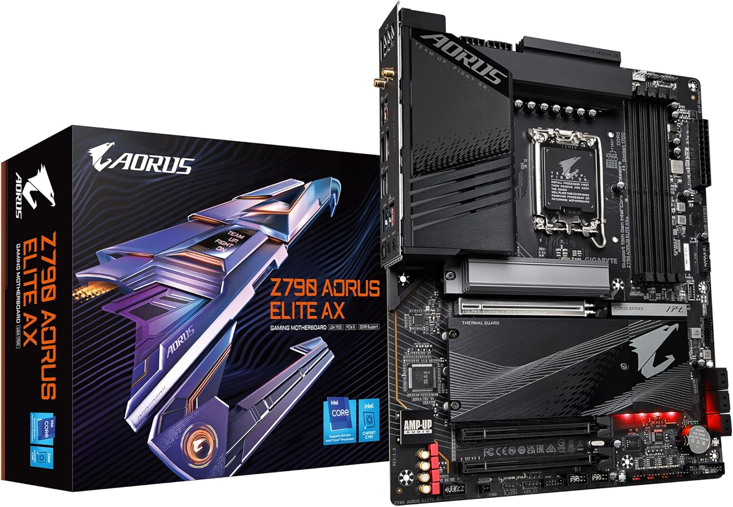 GIGABYTE Z790 AORUS Elite AX (LGA 1700/ Intel Z790/ ATX/ DDR5/ Quad M.2/ Pcie 5.0/ USB 3.2 Gen2X2 Type-C/Intel Wifi 6E/ 2.5Gbe Lan/Q-Flash Plus/Pcie Ez-Latch/Gaming Motherboard) image number 1
