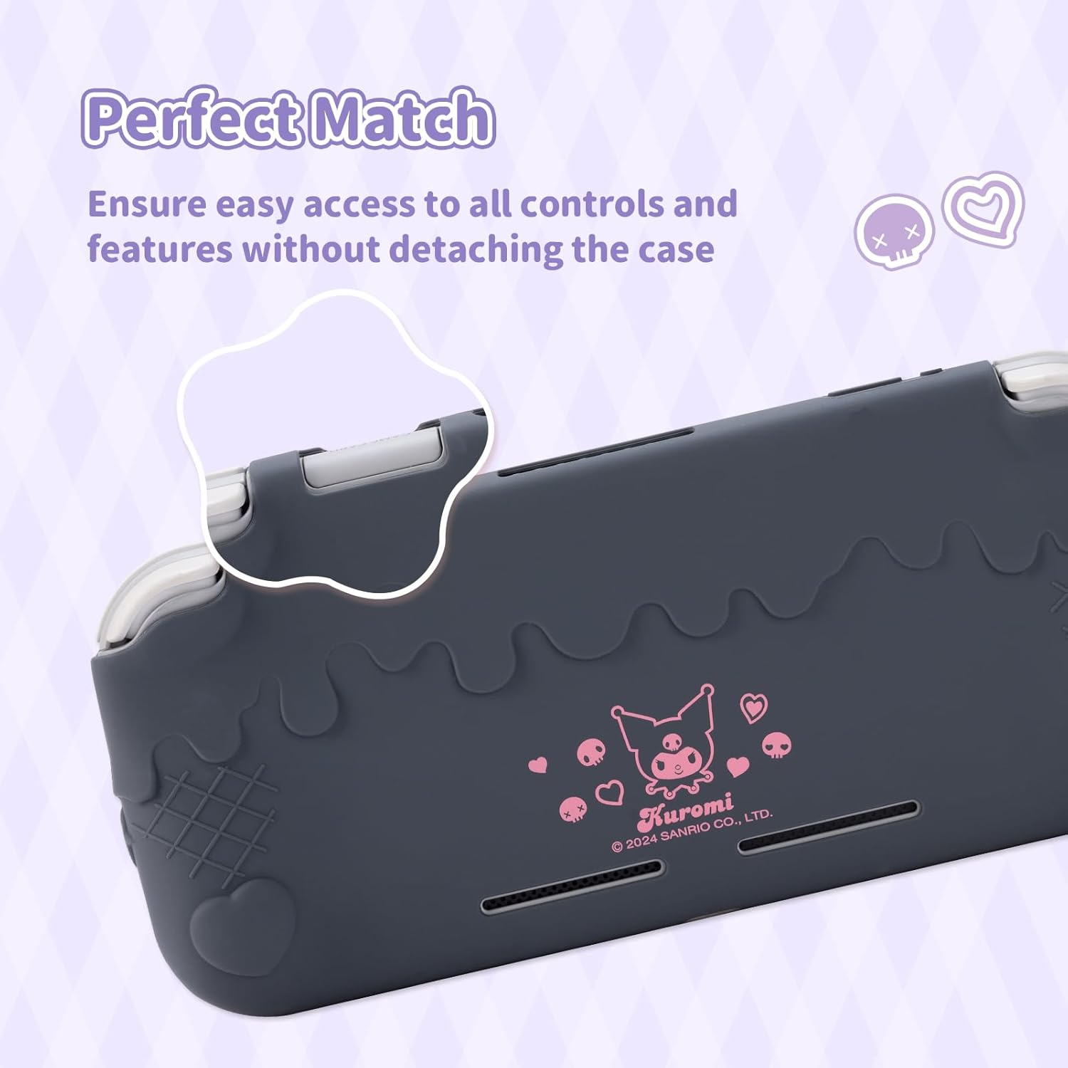 Kuitmor Protective Case for Switch Lite,Anti-Scratch Protective Shell,Soft Silicone Cover Case for Switch Lite 2019 with 2 Thumb Grip Caps - KLM