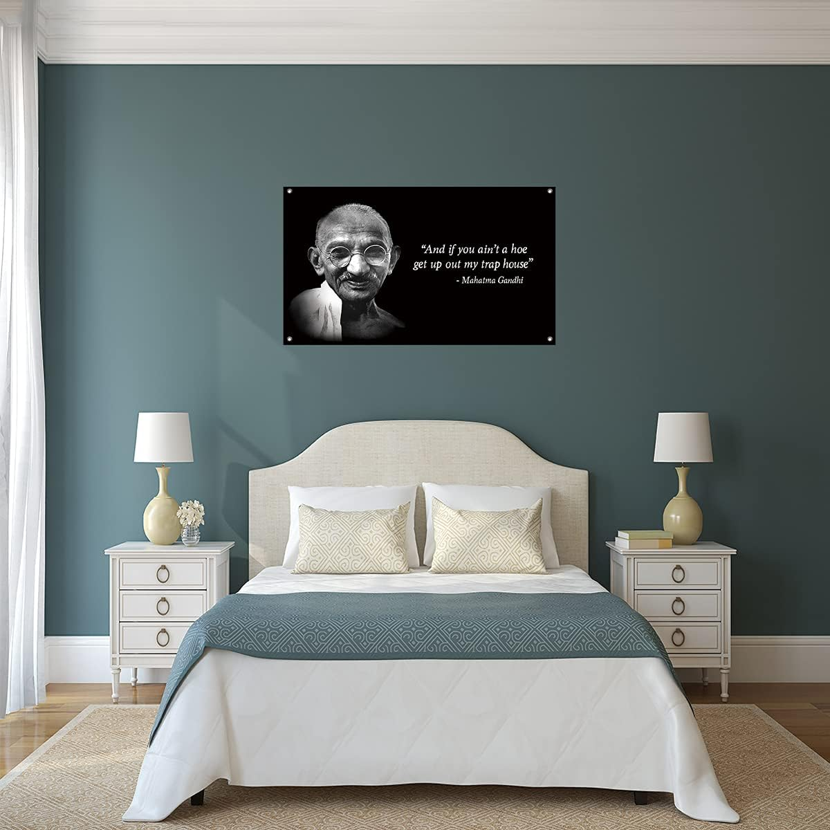 Gandhi Flag 3X5 FT Banner Dorm Banner with Four Brass Grommets for College Party Indoor Decorations image number 1