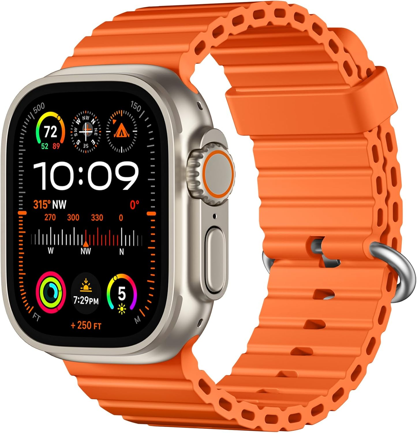 Witzon Ocean Sport Band - Compatible with Apple Watch Ultra 3/2/Ultra Band 49Mm 45Mm 46Mm 44Mm 42Mm for Men, Soft Silicone Waterproof Strap for Iwatch Series 11/10/9/8/7/6/5/4/3/2/1/Se/Ultra image number 4