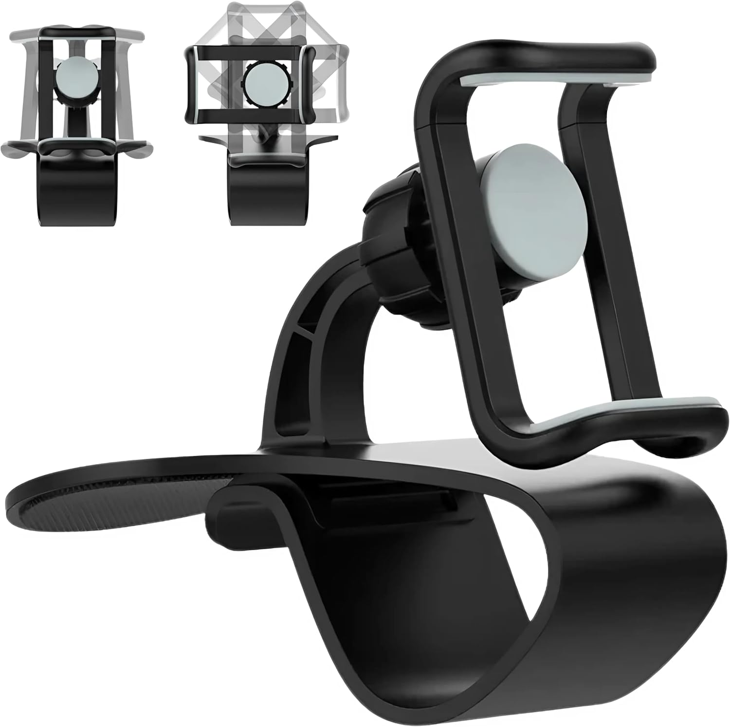 EZONEDEAL Car Phone Holder Mount, Dashboard Cell Phone Holder for Car Dashboard, Windshield,Vent with Clip on Mount and 360 Degree Rotation,Compatible for Smartphones Screen Size 4 to 12.9 Inch image number 1