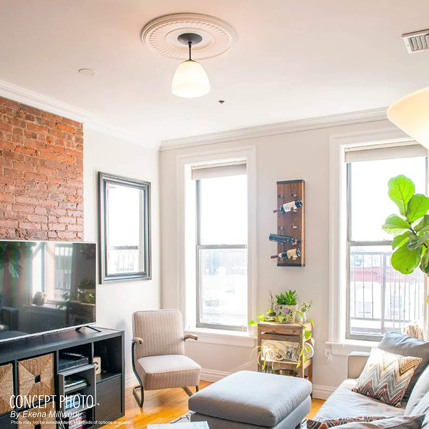 Ekena Millwork CMP16CO Cole Thermoformed PVC Ceiling Medallion (Fits Canopies up to 4 1/2"), 16" OD X 3 1/2" ID X 1" P image number 7