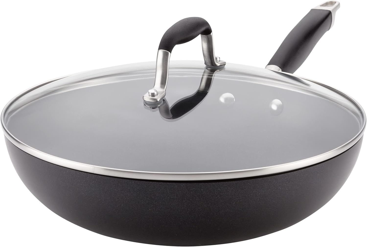 Anolon Advanced Home 30Cm Covered Ultimate Pan &ndash; Nonstick Frypan with Lid, Hard Anodised Cookware, Oven Safe to 200&deg;C, Deep Onyx Finish, Suregrip Handle, Durable & Stylish image number 2