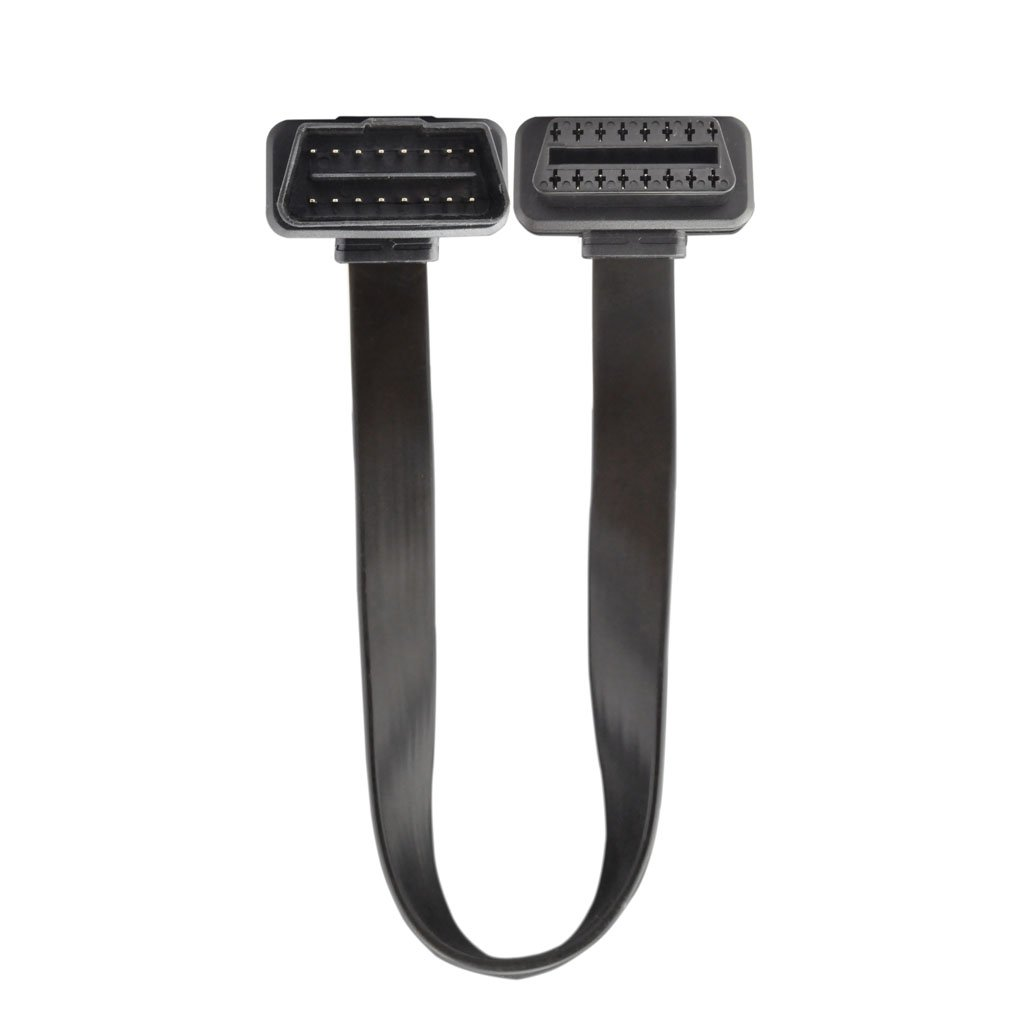 Ikkegol 1Feet/30Cm Car OBD 2 II 16 Pin Ultra Flat Noodle Male to Female Extension Cable Cord Adapter 30Cm/12 image number 3