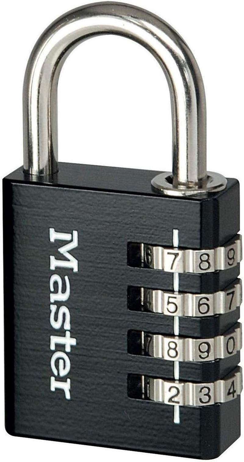 Master Lock 7640EURDBLKCC Combination Padlock in Aluminium, Black, 4 X 7,8 X 1,5 Cm image number 1