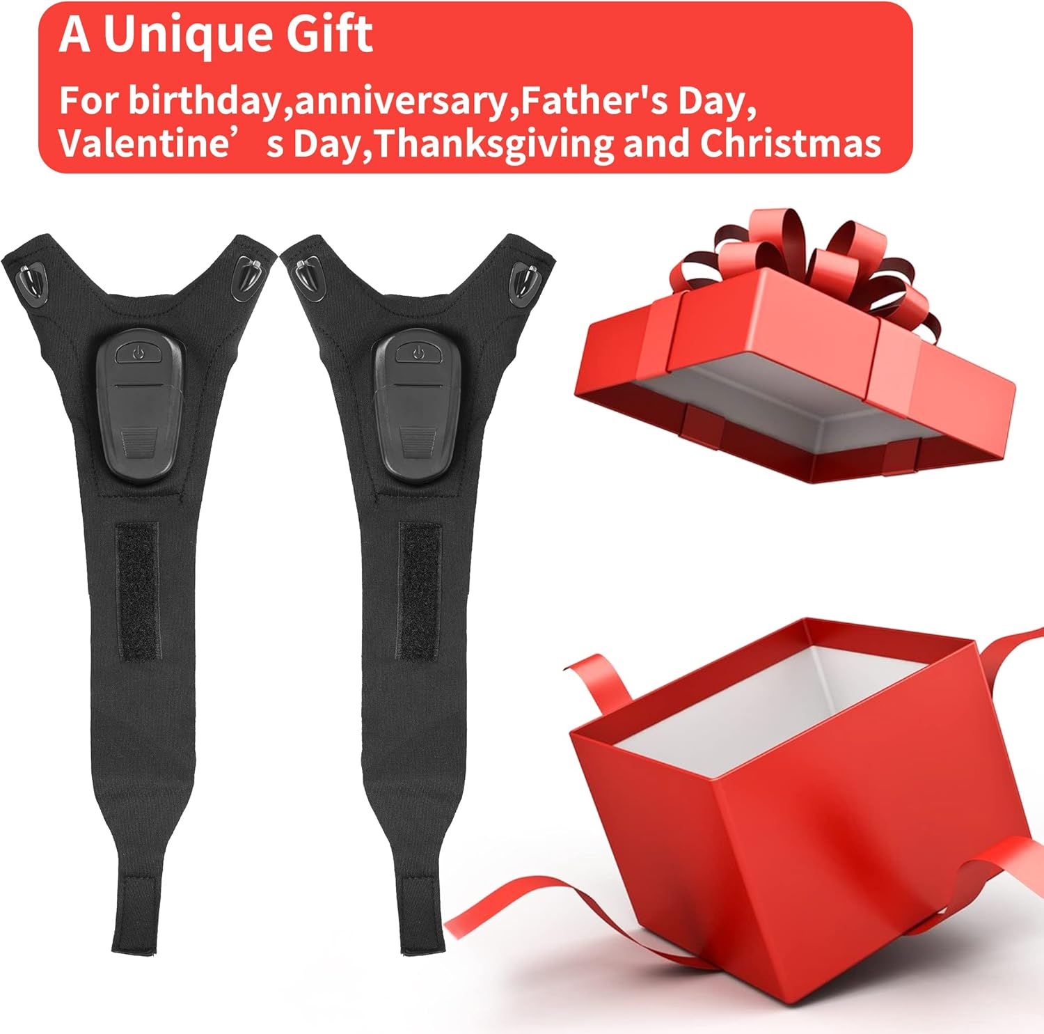 LED Flashlight Glove Tools Unique Gifts for Men Dad Adults,Cool Gadgets Hands-Free Lights Fingerless Work Gloves with Stretchy Strap for Home Fishing Camping Hunting(1 Pair,Batteries Included) image number 1