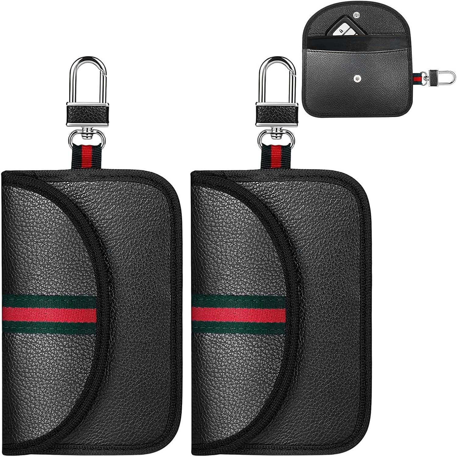 Faraday Pouch Car Keys, 2Pcs Faraday Box for Car Keys, Carkey Signal Blocker, Faraday for Carkeys, Key Fob Protector Bag, Anti-Theft Signal Blocker, RFID Signal Blocking Pouch (Black) image number 3