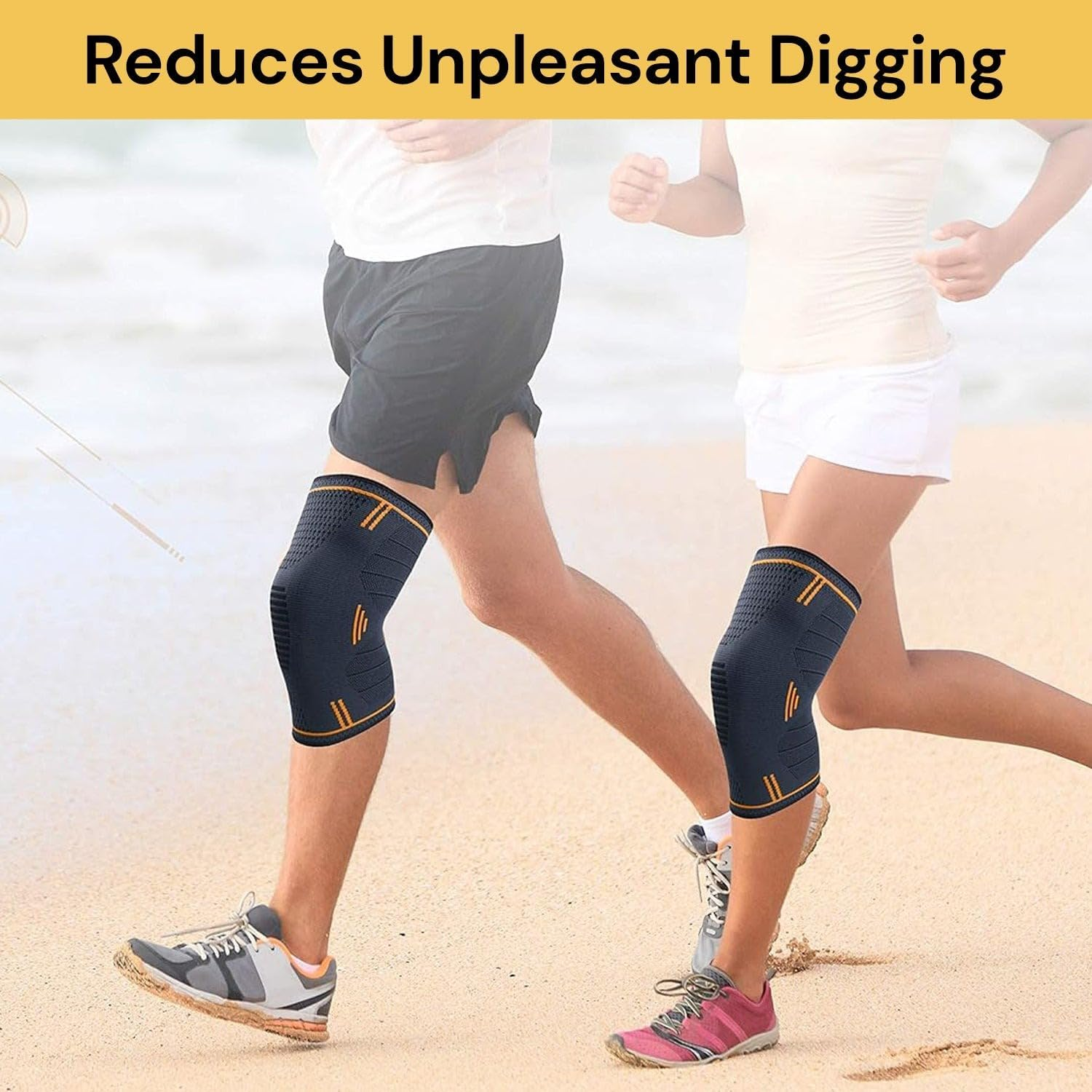 EZONEDEAL Knee Braces for Knee Pain, Knee Compression Sleeve for Men and Women, Knee Support for Meniscus Tear, Running, Weightlifting, Workout, ACL, Arthritis, Joint Pain Relief, Sports (1PCS) (S)