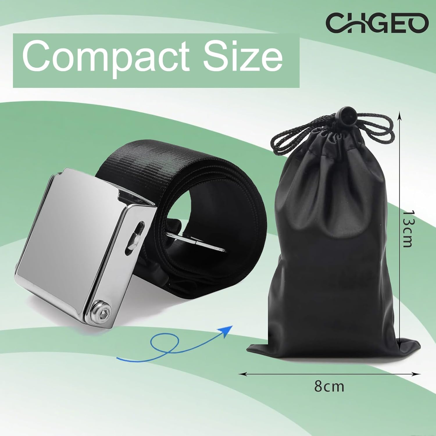 CHGEO Universal Airplane Seat Belt Extender | Adjustable 7-32" for plus Size & Pregnancy | Fits Delta, United, 200+ Airlines (Excl. Southwest MAX9) W/Carrying Case image number 3