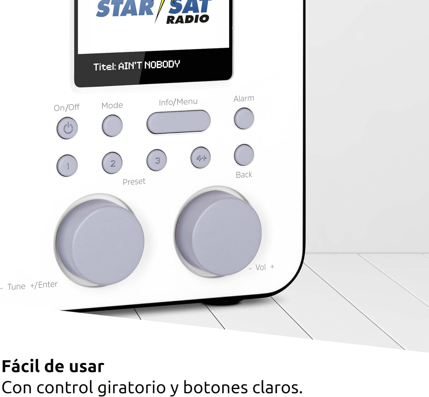 Technisat Viola 2 C IR - Portable Internet Radio (DAB+, FM, Wifi, 2.4 Inch Colour Display, Headphone Jack, Alarm Clock, Sleep Timer, 3 Watt RMS, Battery, Power Supply) White/Black