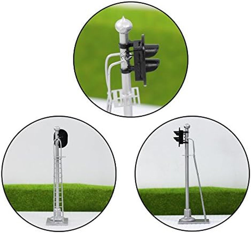 JTD873GR 3Pcs Model Railway HO Scale Traffic Signal 2-Lights Block Signal 6Cm image number 3