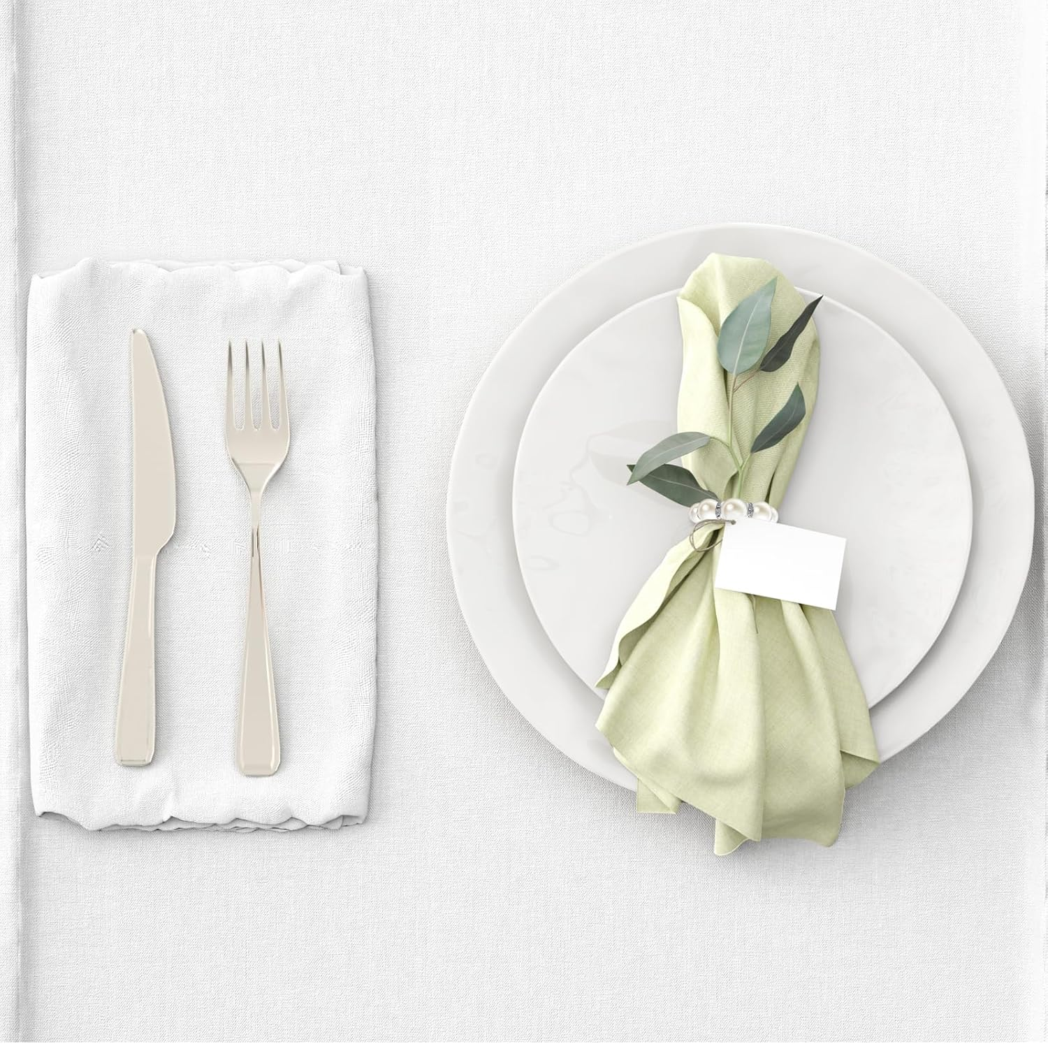 TEAONE Pearl Napkin Rings, 10 PCS Wedding Napkin Holders for Anniversary, Banquet, Party, Daily Use (4Cm/1.57In) image number 5