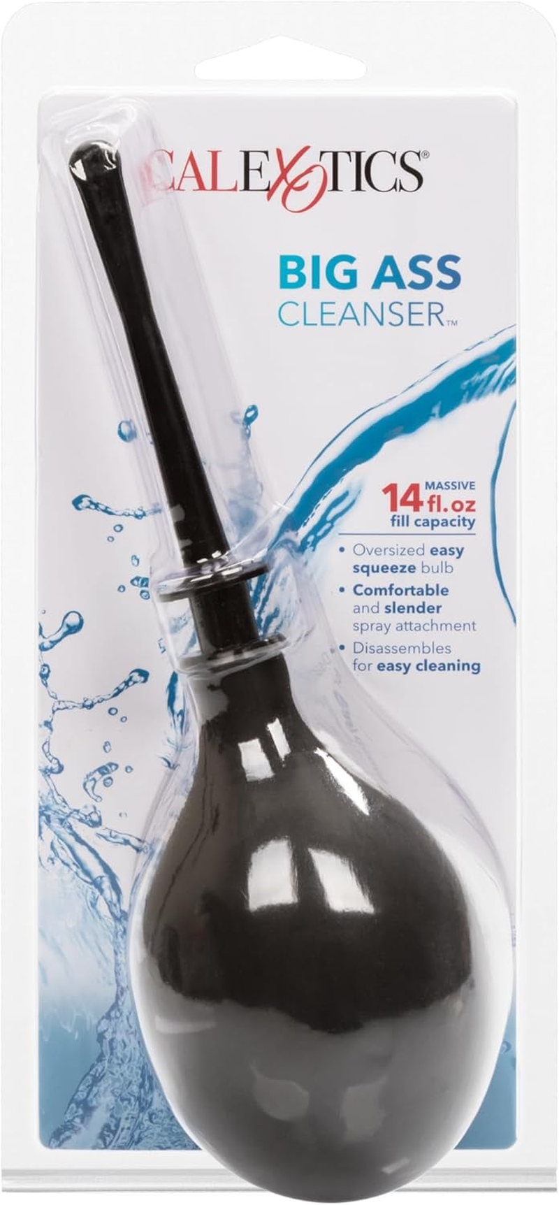 Calexotics Big Ass Cleaner - Anal Douche Enema Bulb for Men and Women &ndash; Male Water Cleaning System Set with Multi Directional Nozzle &ndash; Black &ndash; 14 Oz image number 3