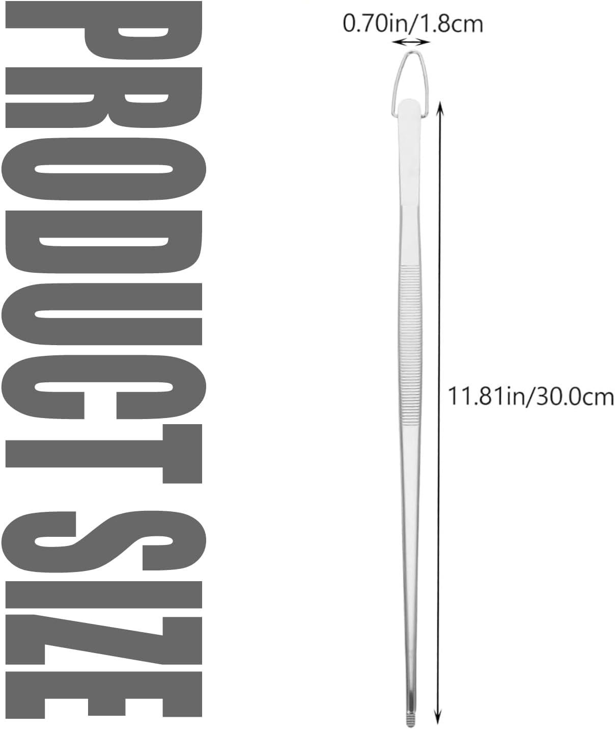 Lexziuo 1PCS Stainless Steel Food Tweezers - Reusable Kitchen Tongs for Cooking, Grilling, BBQ & Plating | Professional Chef Tweezers for Precision Handling, Garnishing & Serving image number 2