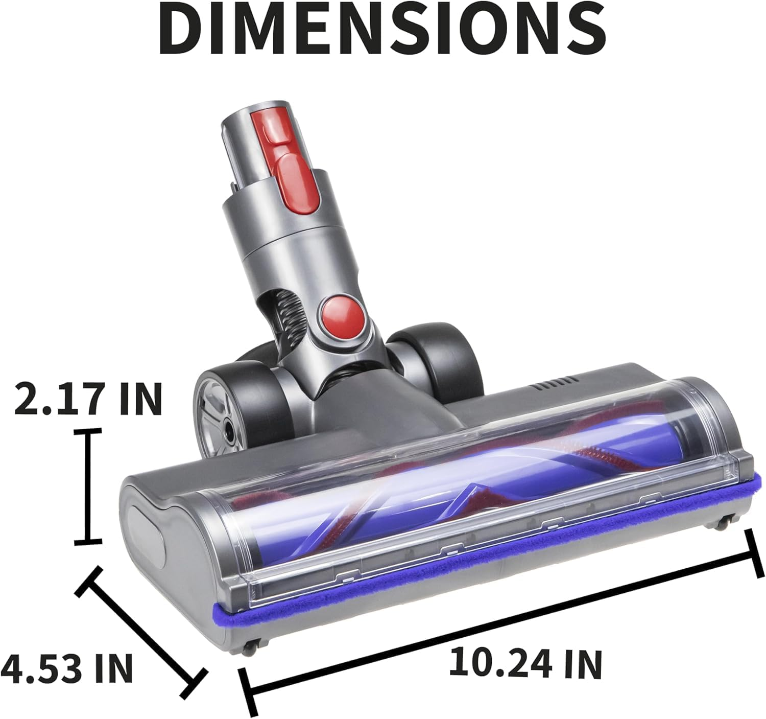 Vacuum Motorhead Compatible for Dyson V7 V8 V10 V11 V15 SV10 SV12 SV14 Animal Absolute Electric Head 4 LED V Shape Roller for Hard Floor Low Carpets