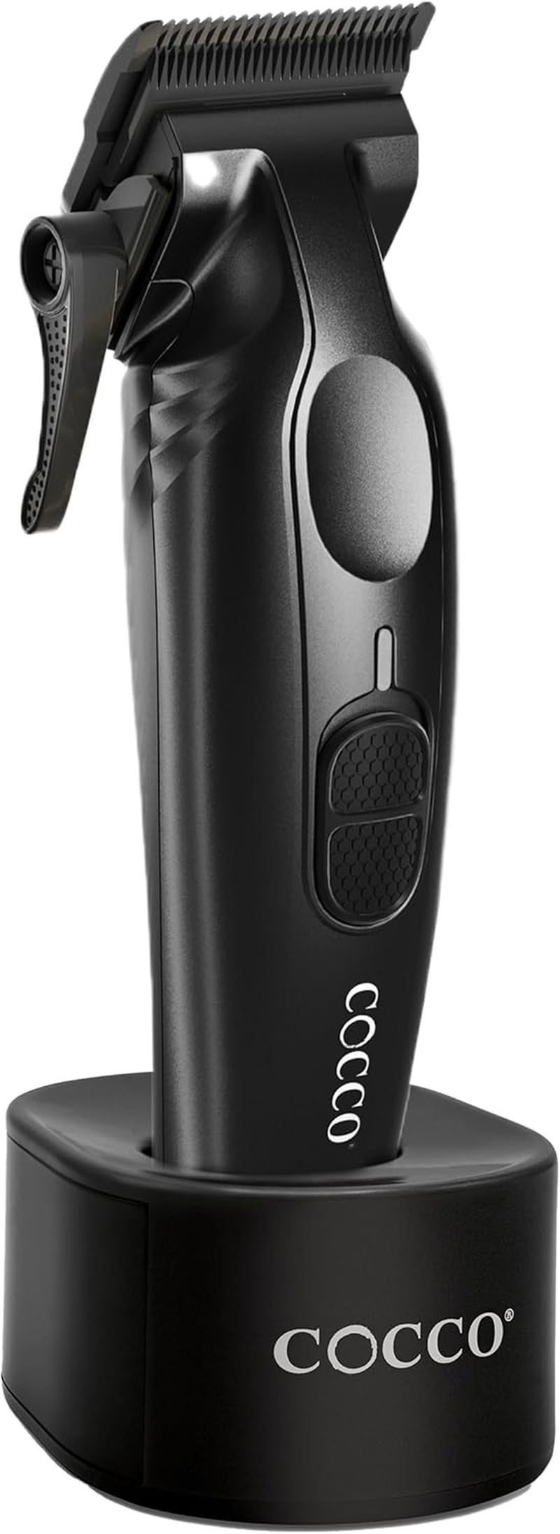 Cocco Veloce Pro Clipper, Digital Gap Ambassador Graphene Taper Blade Professional Hair Clippers, High-Torque BLDC Motor, All-Metal, Cordless, Charging Base Included, Pearl White