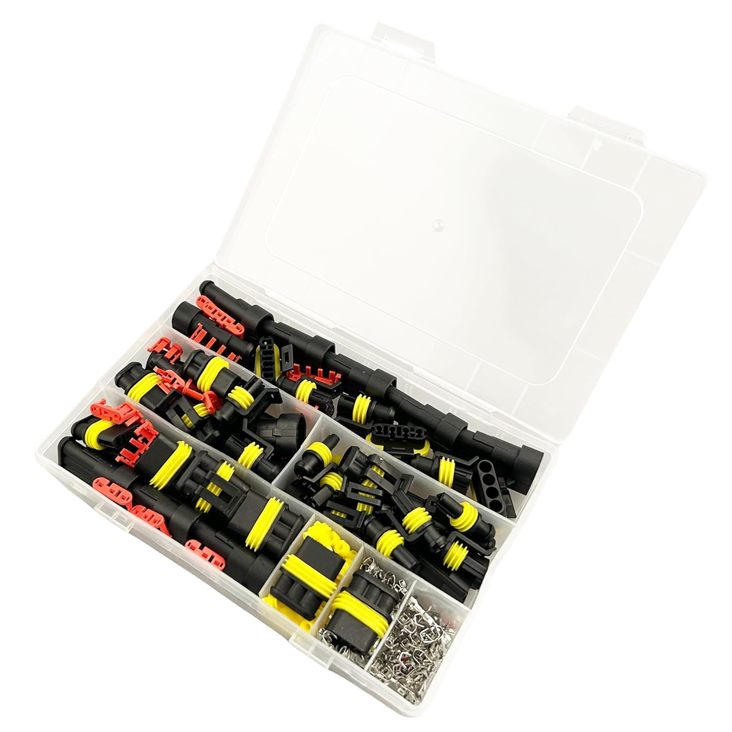 Waterproof Automotive Electrical Wire Connectors,352Pcs 26 Sets Male and Female Wiring Connectors Connector Kit and Wire Plug Connectors 1/2/3/4 Pin for Vehicles & Marine image number 2