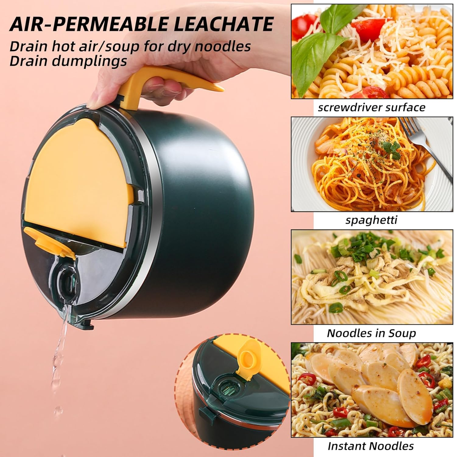 Stainless Steel Ramen Bowl with Lid, Handles, and Foldable Spoon - BPA Free, Dishwasher Safe, Portable Rapid Cooker for Instant Noodles (Not Microwave Safe) image number 6