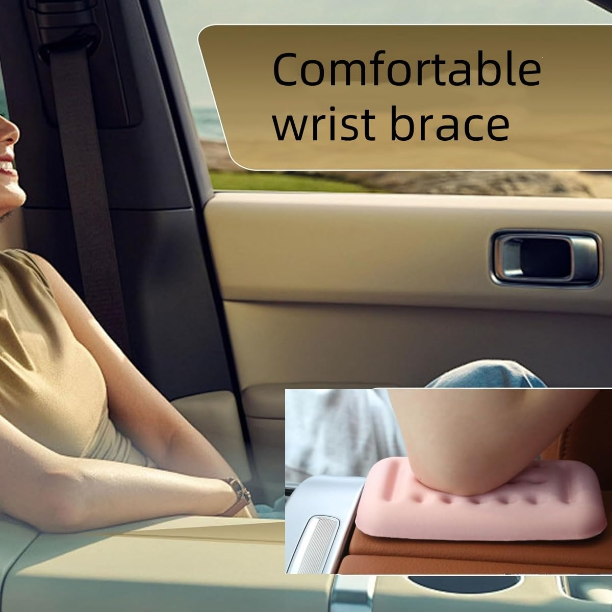 2PCS Arm Rest Elbow Pads for Car,Cosy Car Armrest Cushion Relieves Elbow Fatigue,Universal Automotive Center Console Armrest with Memory Foam for Arm Support Fits Most Vehicles (Pink) image number 1