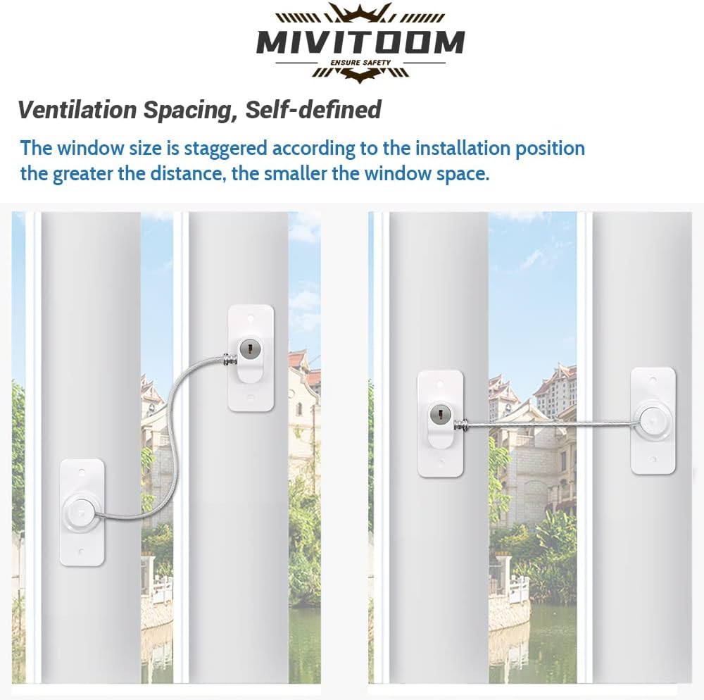 2Pcs Window Locks Set for UPVC Windows,Window Restrictor Locks for Children Security with Screws Keys