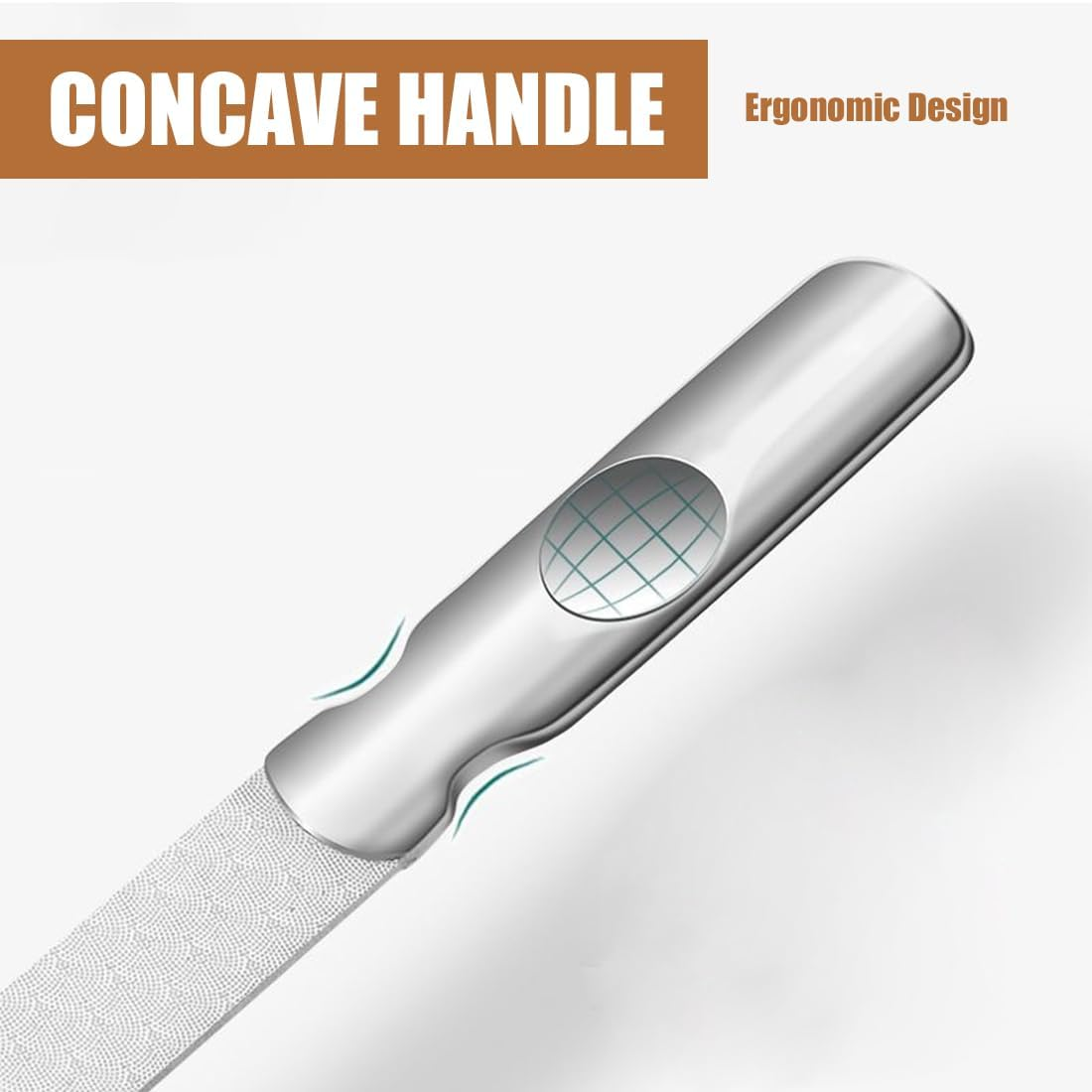 VODAFQS Stainless Steel Nail Files, Professional Double Sided Nail Files, Metal Nail File for Manicure and Pedicure, Silver, Small image number 1