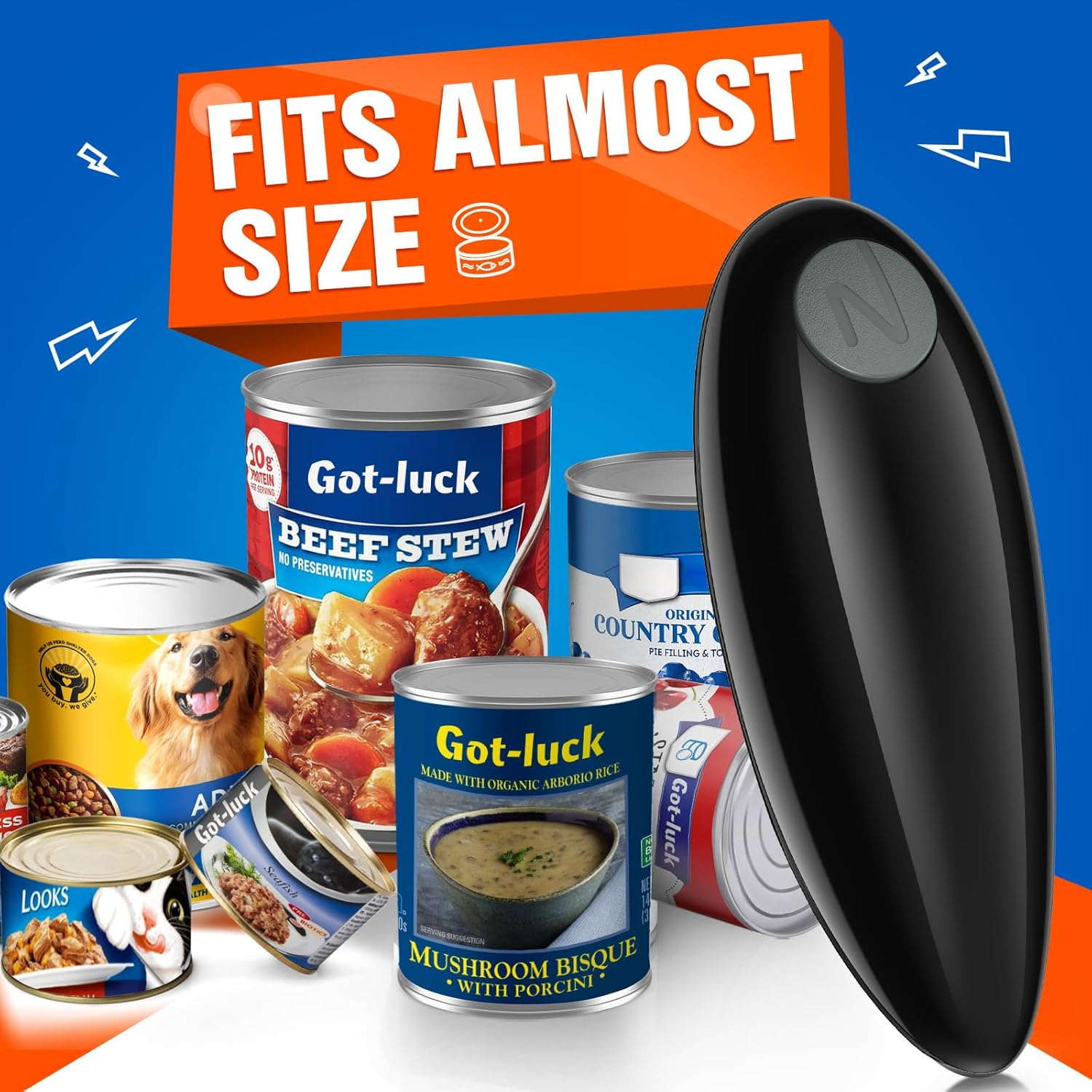 One Touch Electric Can Opener, Handheld Automatic Can Openers Fit Different Can Sizes and Shape with No Sharp Edges for Kitchen, Kitchen Gadgets for Senior, Arthritis and Chef image number 3