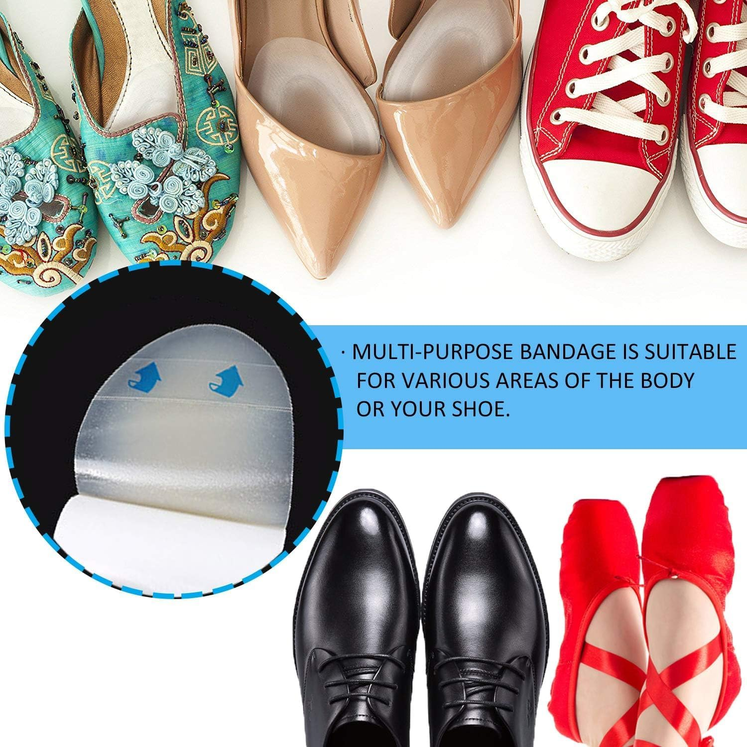 Hydrocolloid Blister Band Aid 30 Pcs -WADY Waterproof Invisible Gel Cushions for Foot, Toe & Heel Blisters, Adhesive Bandaids for Prevention & Healing image number 1