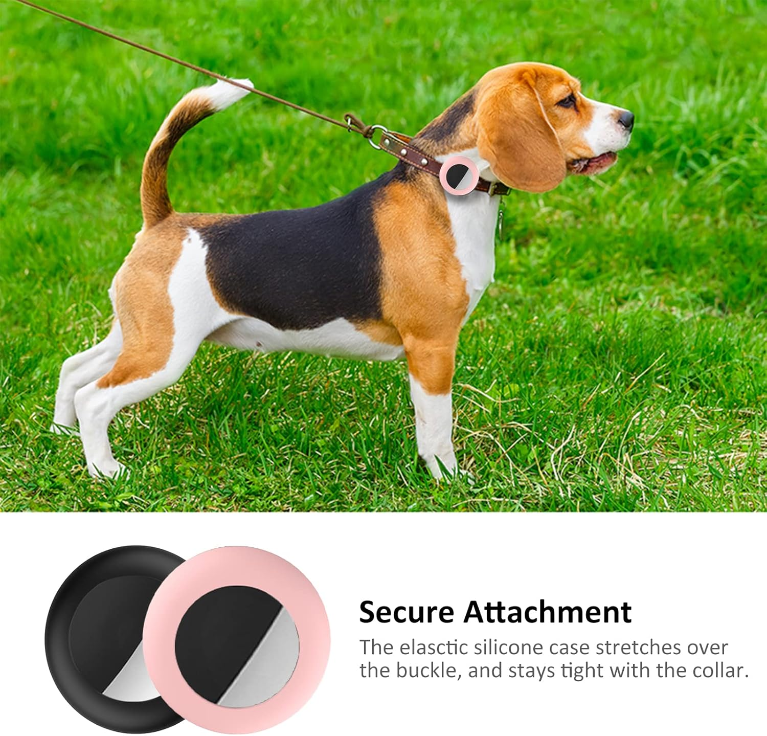 2022 Airtag Cat Collar Holder, Small Air Tag Cat Collar Holder Compatible with Apple Airtag GPS Tracker, 2Pack Waterproof Case Cover for Cat Dog Pet Collar within 3/8 Inch (Black&Pink) - 2 Black image number 6