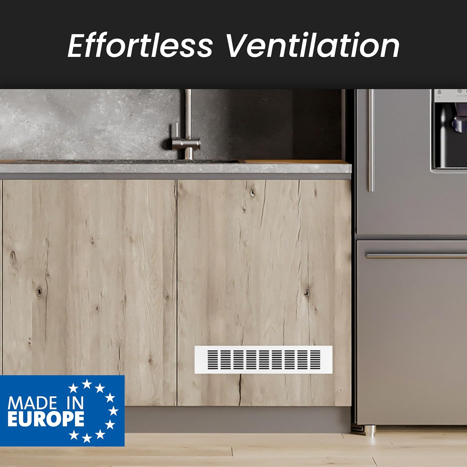 Repa Market Designer Ventilation Grille Gold 400 X 80Mm (Frame Size)&ndash; Decorative Aluminum Air Vent Cover for Cabinet, Door, Floor &ndash; Elegant Furniture Vent Register &ndash; Modern Air Return Grille image number 4