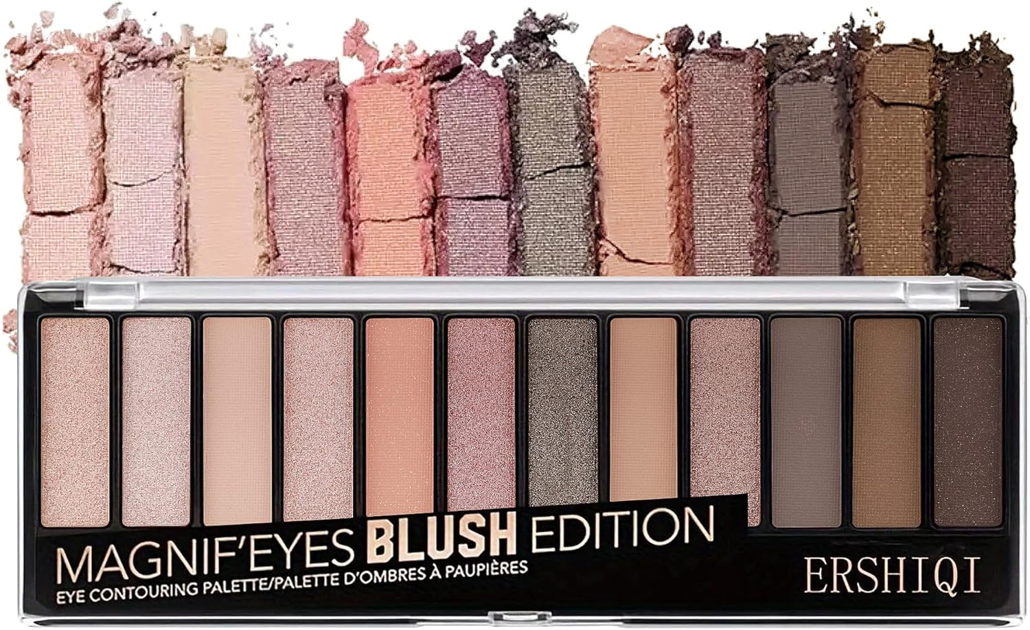 AU12 Colors Matte Shimmer Eyeshadow Palette, Highly Pigmented Eye Shadow Colorful Pearly Glitter Portable Eye Pallet, Waterproof Long Lasting Makeup Palette Cosmetic Neutral image number 3