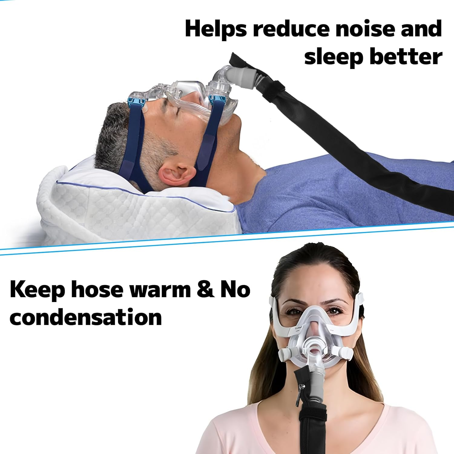 6.3Ft CPAP Hose Cover for Resmed Climatelineair Airsense 10 & 11, Waterproof CPAP Hose Cover, Double-Sided Wrap Full Zipper,Universal Heated Tubing Protection and Prevent Condensation Cover image number 4