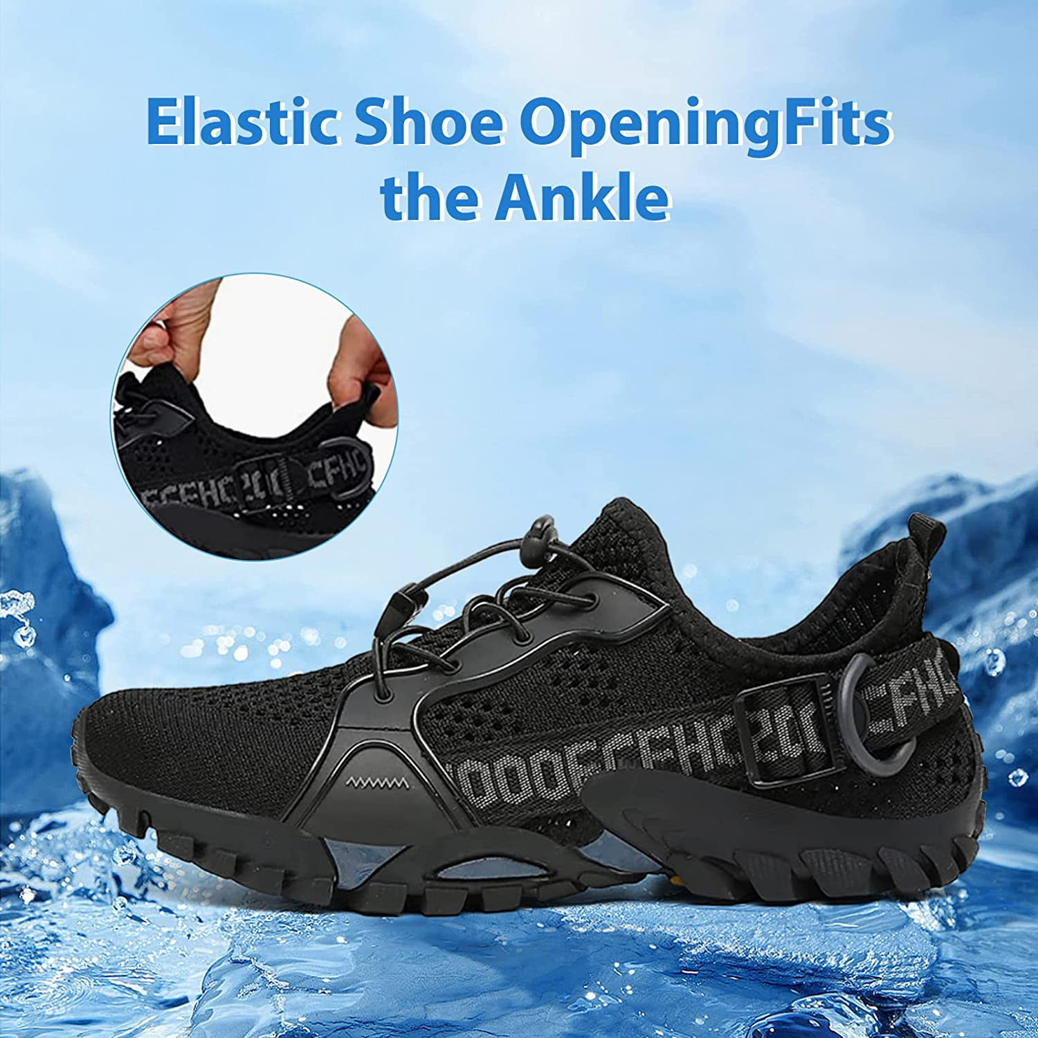 USOR Water Shoes for Men Women Quick-Dry Fishing Shoes Barefoot Aqua Outdoor Athletic Hiking Anti-Slip Shoes Comfort Waterproof Shoes image number 4