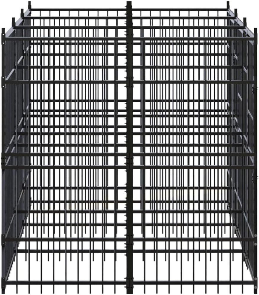 Outdoor Dog Kennel Steel 5.53 M&sup2; Large Pet Enclosure Safe Durable Weatherproof image number 4