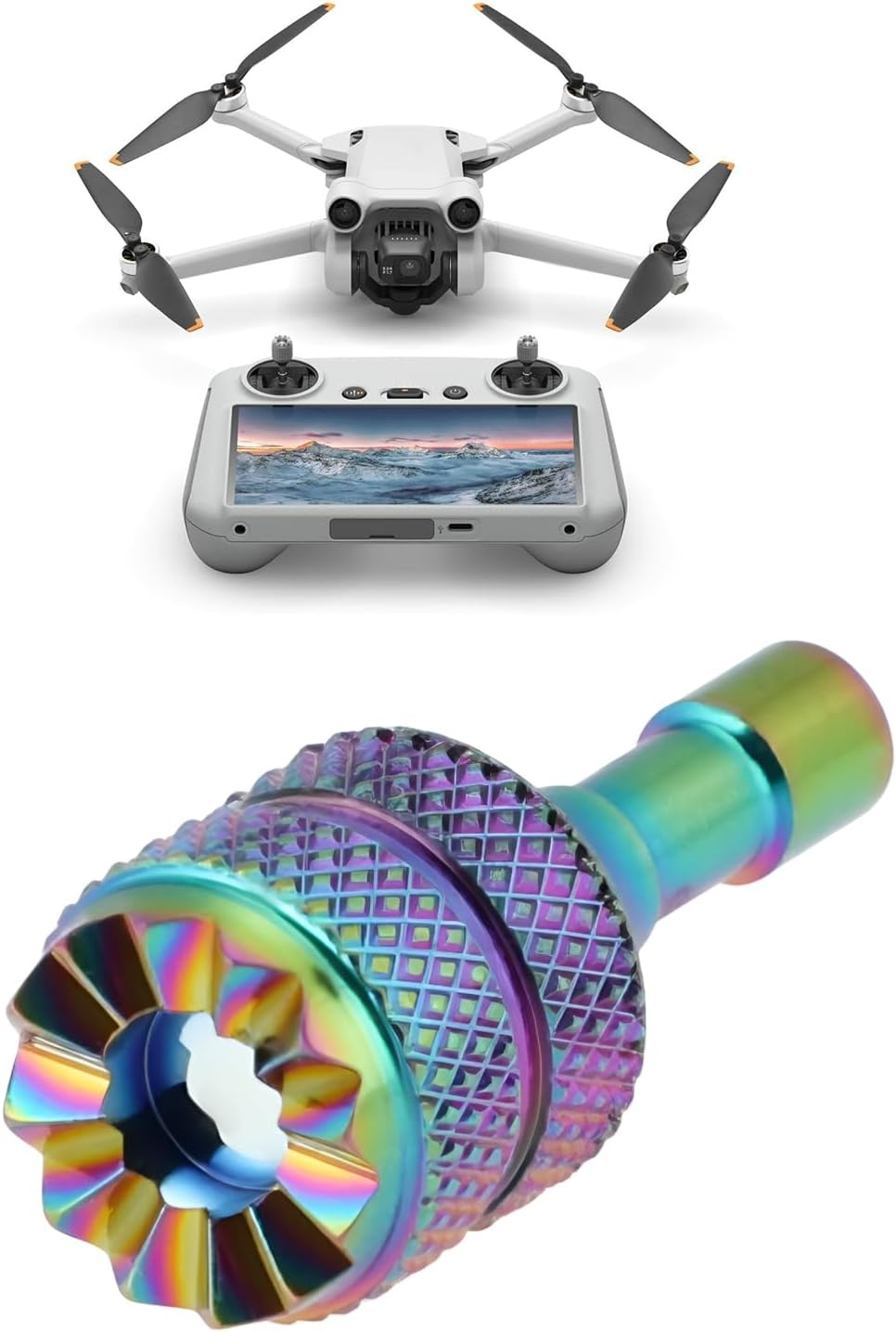 Be in Your Mind 2Pcs Rainbow Aluminum Alloy Thumb Sticks Compatible with DJI RC RC 2 Controller Joysticks Anti-Slip image number 4