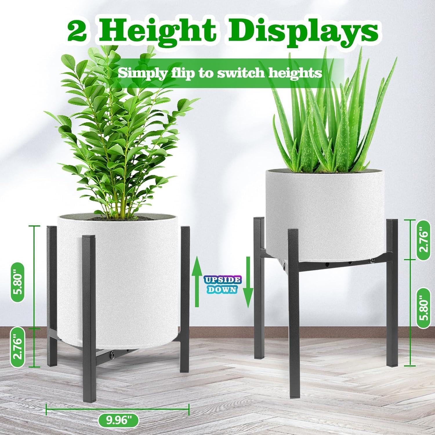 Plant Stand Indoor Adjustable，Small Plant Stand，Heavy Duty Stable Plant Pot Flower Holder Indoor Outdoor Corner,Plant Holder,Black Plant Stand， Fit 8 to 14 Inch Pots，Pot Plant Not Included image number 5