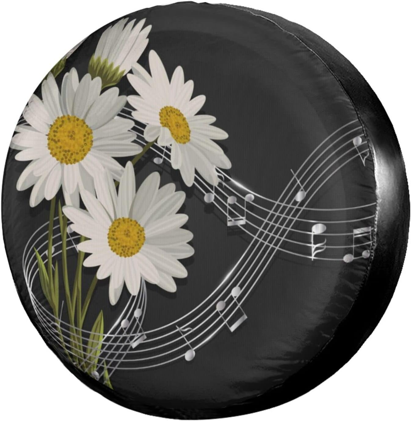 Delerain Spare Tire Cover with Backup Camera Hole Sunflower Wheel Covers Waterproof Dust-Proof UV Sun Universal Fit for RV Trailer RV SUV Truck (17 Inch for Diameter 31"-33") image number 5