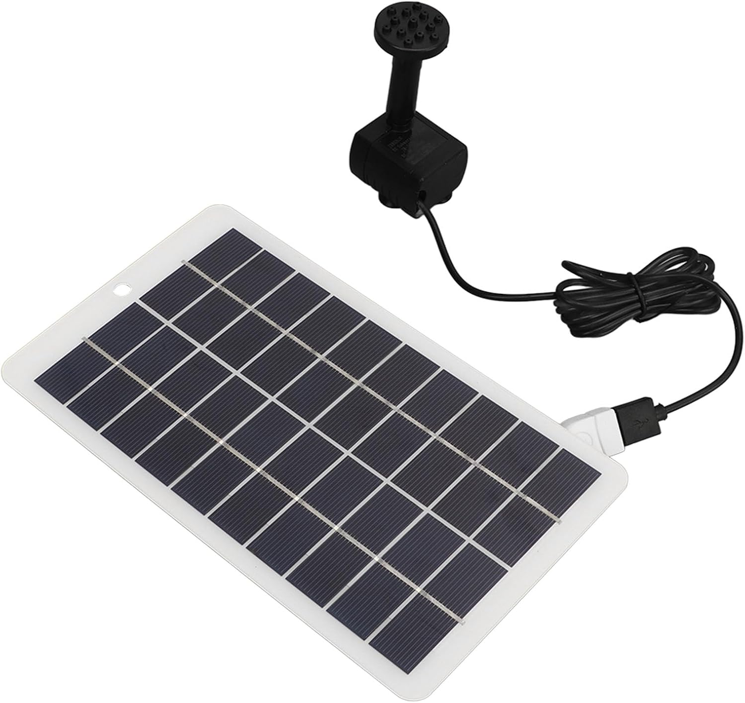 Domary Solar Fountain Pump, Highly Efficient Solar Powered Water Pump for Garden Patio, Bird Bath Fountain, Aquarium Water Circulation with 6 Nozzles, Eco-Friendly, 4W 5V image number 6