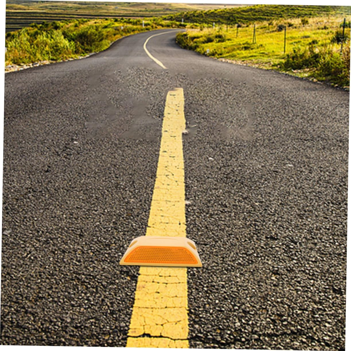 4Pcs Dual-Sided Reflective Road for Driveway Safety Pavement Markers High Visibility Reflectors Weather Resistant Design for Enhanced Highway image number 4