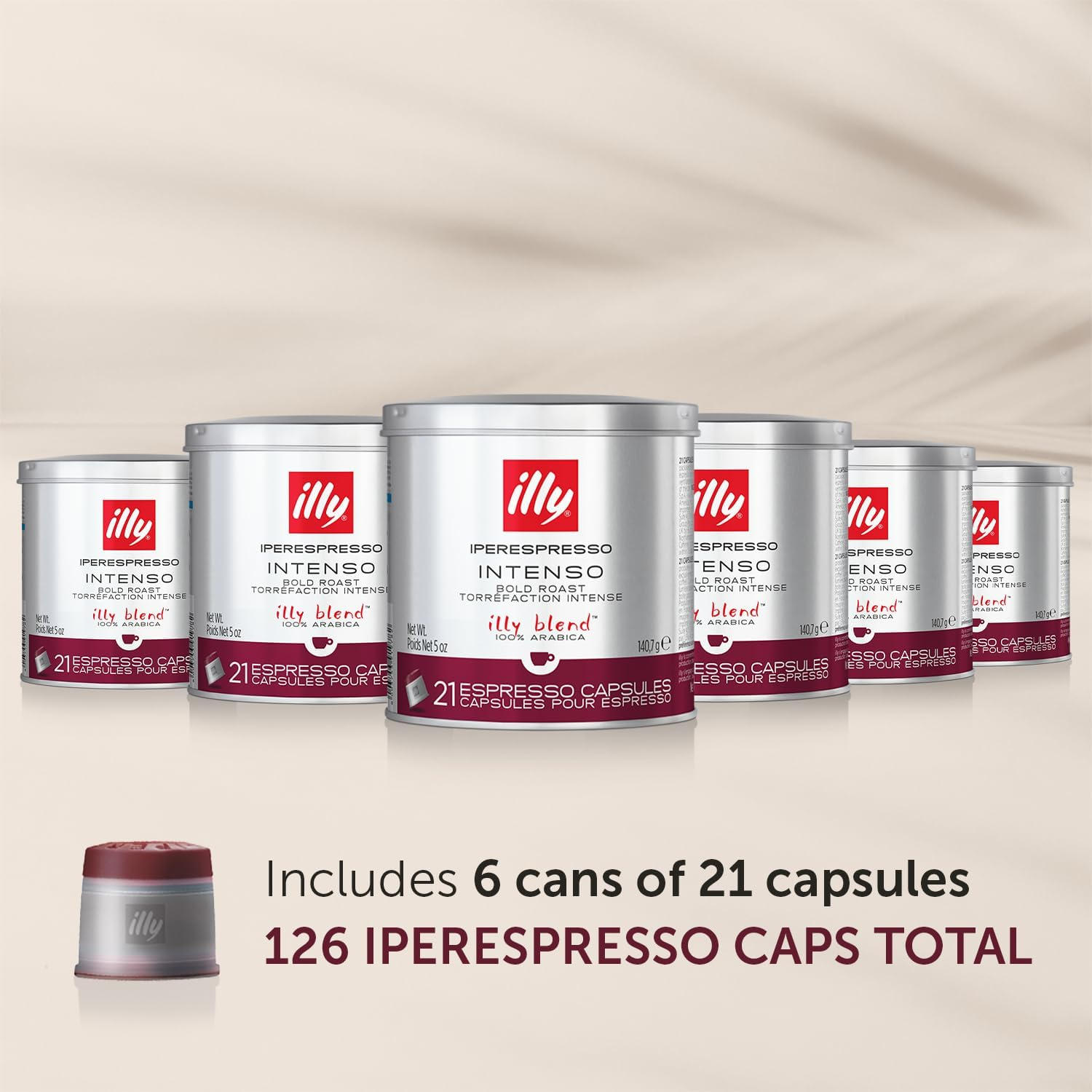 Illy Coffee, Intenso Iperespresso Capsule, Dark Roast Espresso Pods,Compatible with Illy Iperespresso Machines, (Pack of 6) (Packaging May Vary)