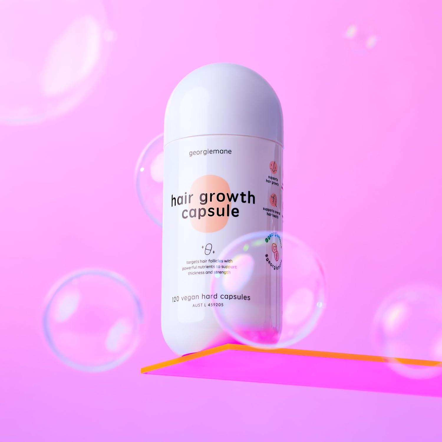 Georgiemane Hair Growth Capsules | Hair Regrowth Supplement with Biotin & Zinc Glycinate to Support Hair Growth | Helps Reduce Hair Thinning & Boosts Scalp Health | 120 Vegan Capsules - 60 Days Usage image number 2