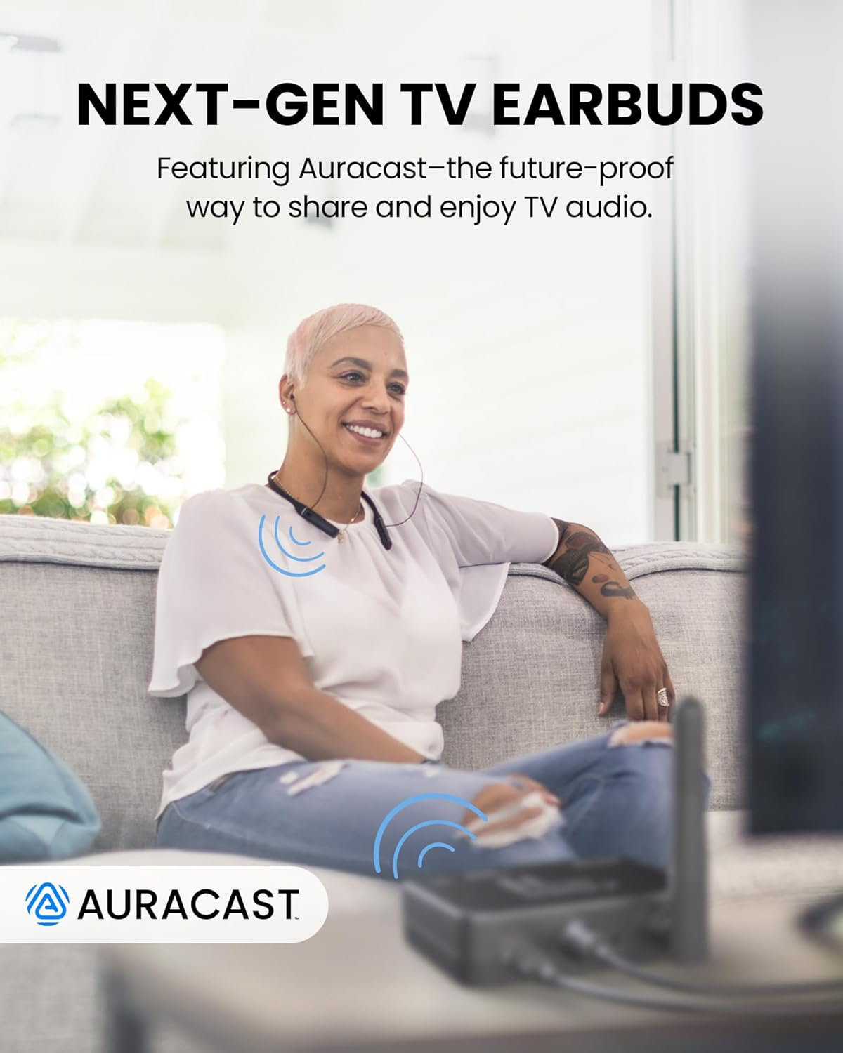 Avantree Aura Loop &ndash; Next-Gen Wireless TV Earbuds with Auracast & Charging Dock, 3 EQ Modes with Clear Voice Boost, Supports One-To-Many Auracast Connection, Ideal for Seniors image number 2