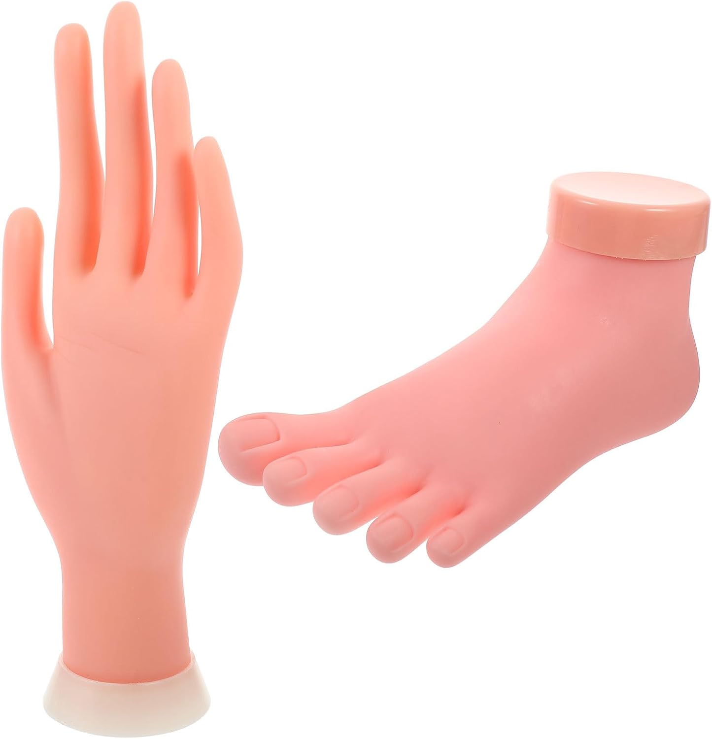Beaupretty 2Pcs Nail Practice Hand Foot Model Fake Hand Flexible Bendable Mannequin Hand Foot Model Fake Left Hand Foot Manicure Practice for Nails Bendable Tool image number 5