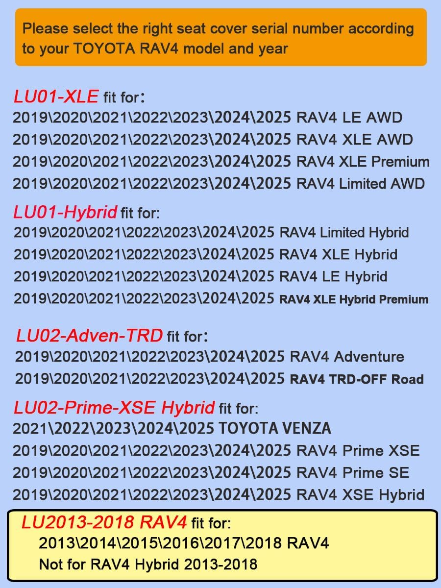 LULUDA Custom Fit RAV4 Seat Covers - Waterproof Faux Leather for Toyota RAV4 2013-2018 (Beige) image number 3