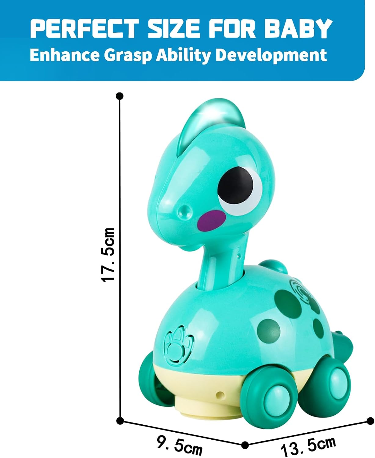 Baby Toys 6-12 Months, Musical Dinosaur Toys for 1 2 Year Old Boys Girls Toddlers, Touch and Go Crawling Dinosaurs with Lights & Sounds, Birthday Gifts for Boys Kids 6 9 12 Month 1-2 Year Old image number 1