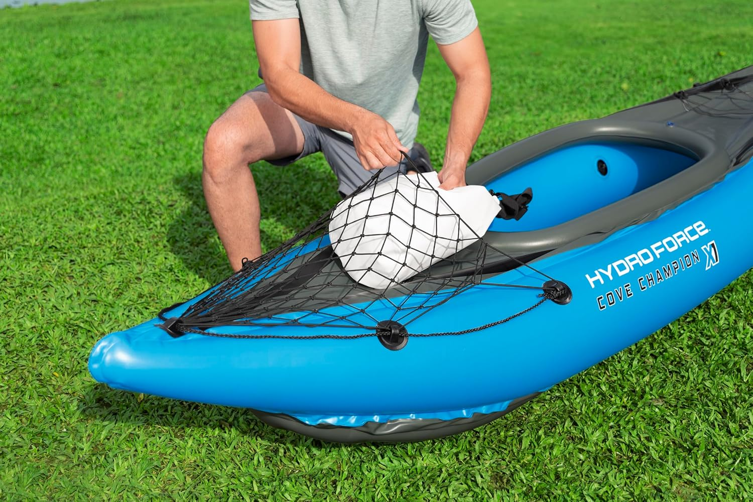 Bestway | Hydro-Force Cove Champion X1 Kayak| Inflatable Boat Set with Hand Pump, Paddles, Seats, Fins and Storage Bag | One Seater image number 5