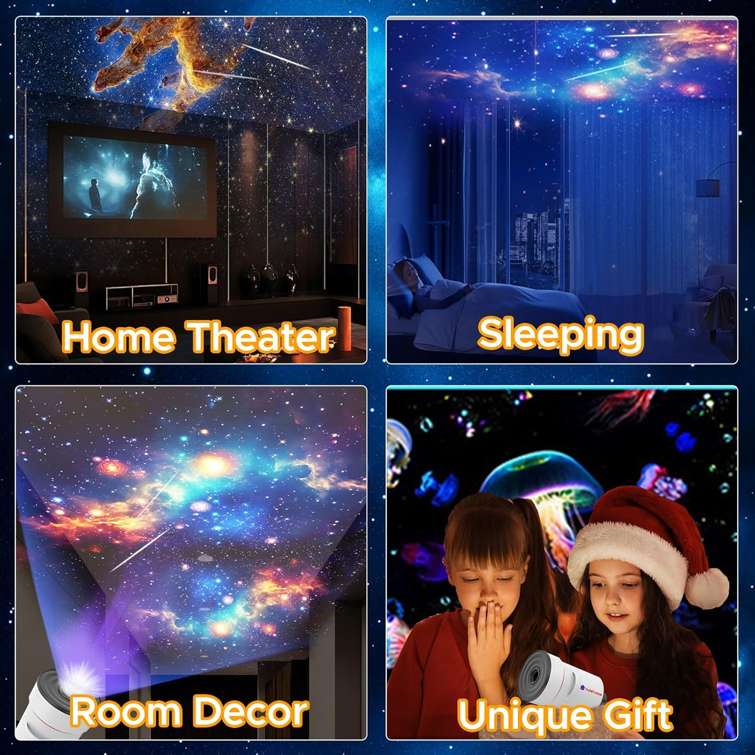 Galaxy Projector, Realistic Star Planetarium Night Light Projector with 10 Film Discs, Timer off Controls&8-Color Night Light, 360&deg; Rotatable Super Wide Ceiling Coverage for Bedrooms Home Theaters image number 4