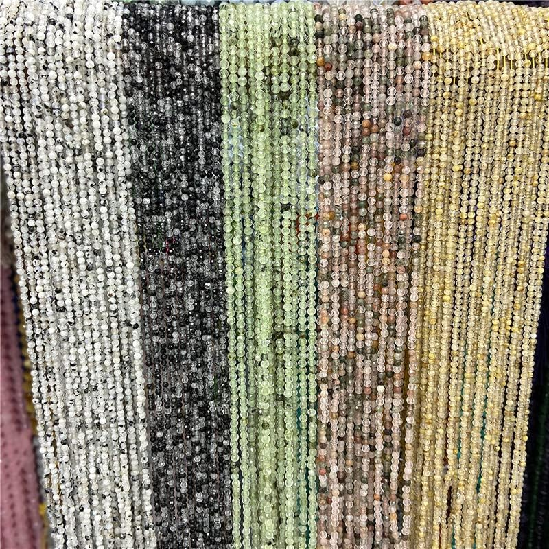 Faceted Natural Transparent Loose round Beads Gemstone Beads for Jewelry Making DIY Bracelet