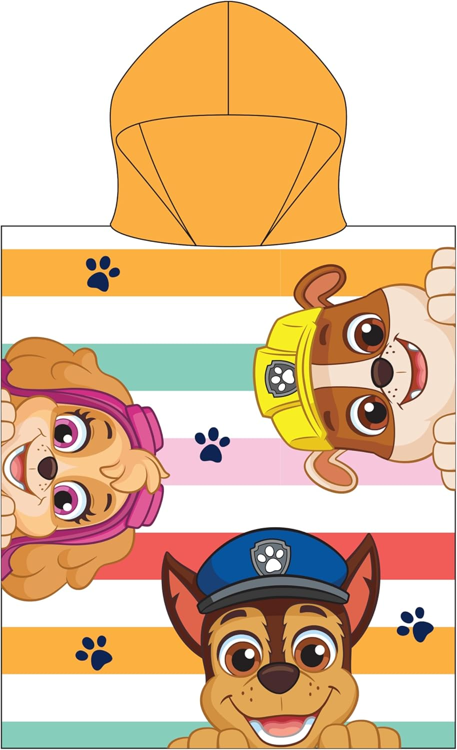 Official Paw Patrol Hooded Towel Poncho | Super Soft Feel, Sunny Design with Chase, Rubble and Skye | Swimming Changing Robe Perfect the Home, Bath & Beach, 55 X 50 Cm image number 6